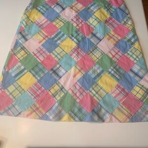 Brooks Brothers Pastel Patchwork A-Line Skirt - Pink, Blue, Yellow, Green, Cream